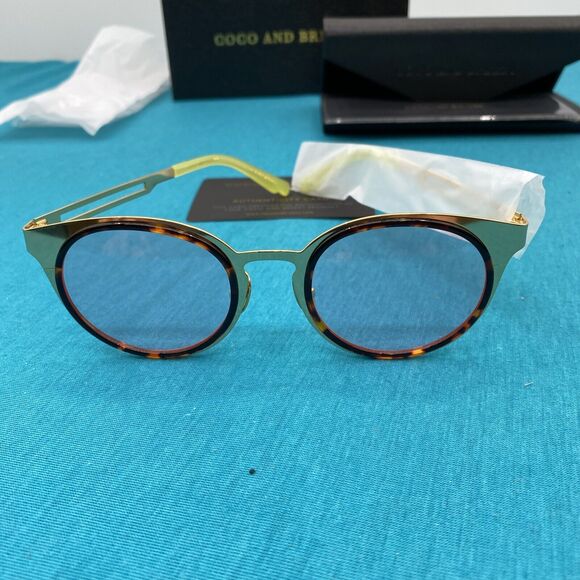 Coco and Breezy Cornell Round Sunglasses Gold/Healing Rose 47mm/22mm/145mm NIB - Picture 2 of 8